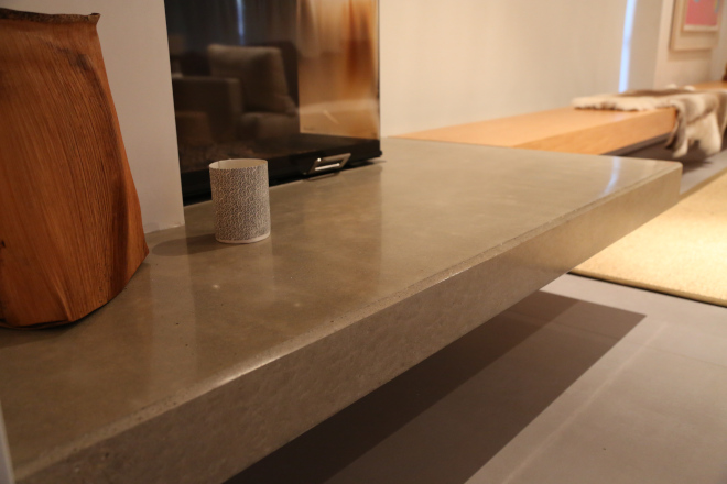 A Polished Concrete Benchtop at Bonnies Beach House in Ballina