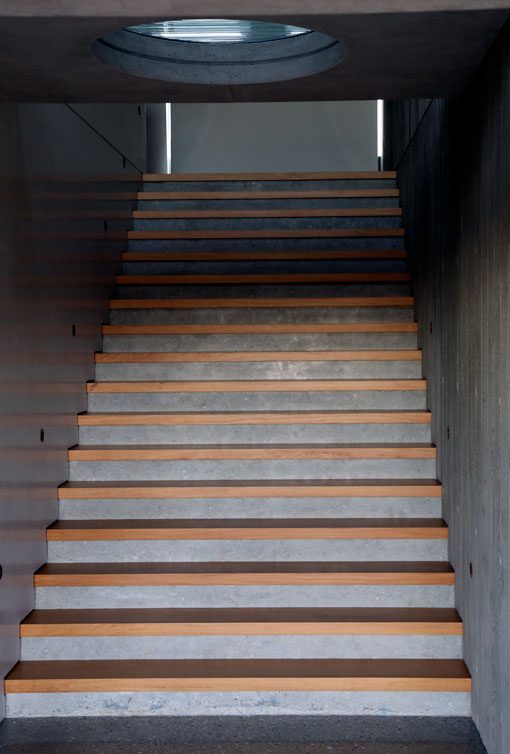 A set of Polished Concrete Stairs in a Tweed Coast house